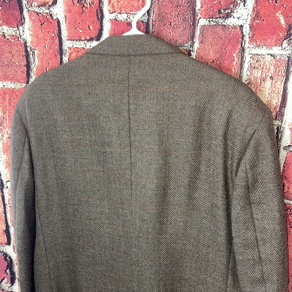 Vintage Southwick Neiman Marcus Green rust plaid Wool Jacket blazers 43 R